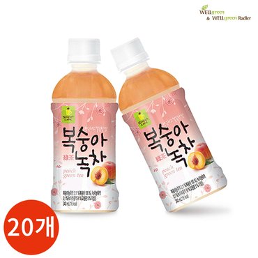  웰그린 스위트카페 복숭아녹차 340ml x 20PET