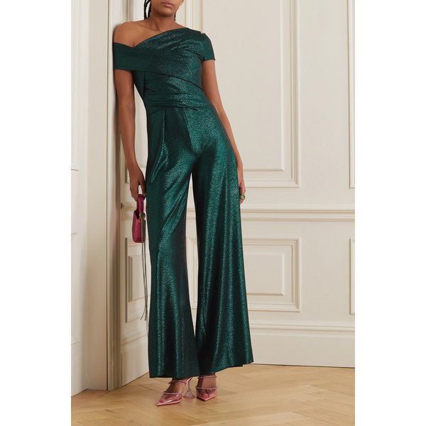 탈보트 런호프 비대칭 시퀸 스트레치 저지 점프수트 에메랄드 1647597290221678