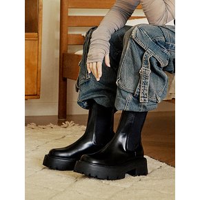 c4131 chunky chelsea half boots 청키힐 첼시 하프부츠 - BK