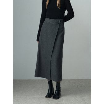 리이 [리퍼브] BOTTON WRAP SKIRT
