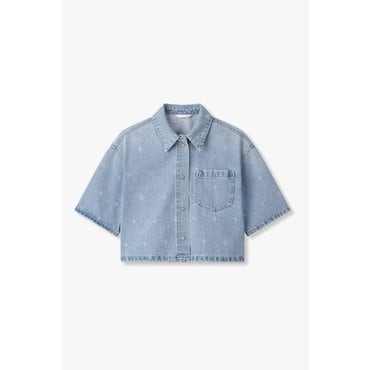GCUT [지컷25S/S]스냅 버튼 크롭트 데님 셔츠(7215255405)