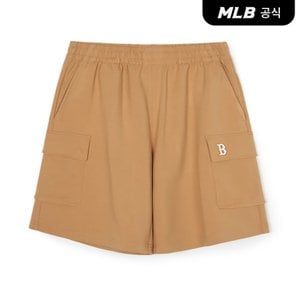 MLB [코리아공식]베이직 스몰로고 6부 카고 반바지 BOS (L.Camel)