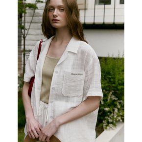 JACQUARD COLLAR SHIRT (sand ivory)