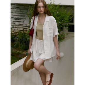 JACQUARD COLLAR SHIRT (sand ivory)