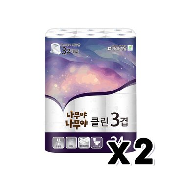  나무야 나무야 클린 3겹데코 롤휴지 24입 x 2개