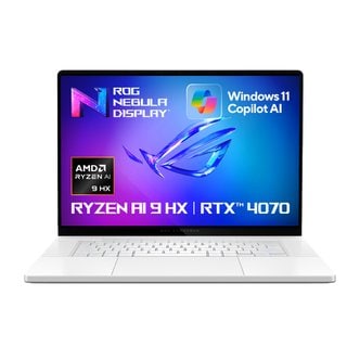 ASUS (공식총판) ROG 제피러스 GA605WI-QR102W AMD AI 9 32GB 1TB  RTX 4070 16인치 게이밍 노트북