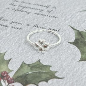 HEART CLOVER SILVER 925 ring 행운의 하트 네잎클로버 우정사랑선물 데일리 실.._P402413488