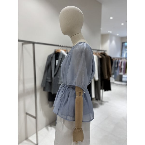 [부산점] 어깨퍼프 셔링 블라우스 (NJW6MB508)