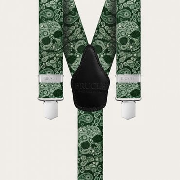 일모로 이태리 부르끌레 멜빵 신축성 Y자형 GREEN SKULLS - YR36CGTSHNR