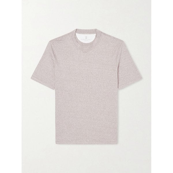 브루넬로쿠치넬리 슬럽 리넨 코튼 블렌드 저지 티셔츠 46376663163000292