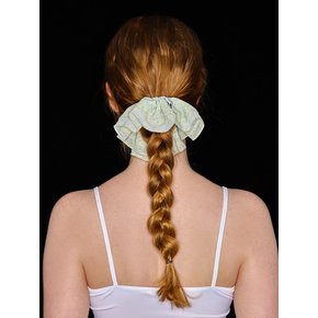 FLORAL CHIFFON FRILL SCRUNCHIE (MINT)