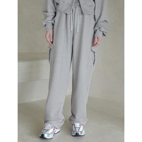 Lossy  Pigment Patch Cargo Sweat Pants_gray