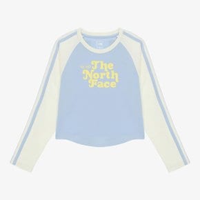 [노스페이스키즈 공식] NT7TR03U 걸즈 앤 그루브 긴팔 라운드 티_ICE BLUE