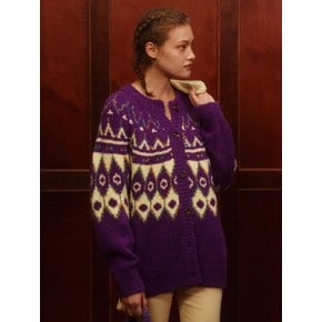 Alpaca Nordic Cardigan (Purple)