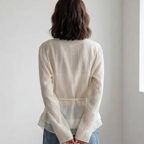 보니제이 / 보니제이 드레이프 스트링 셔츠 블라우스 긴팔 레이어