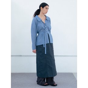 Puff Volume Button Blouse_Blue