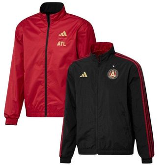 아디다스 4645071 Adidas Mens adidas Black/Red Atlanta United FC 2023 On-Field Anthem Full-Zip Rever