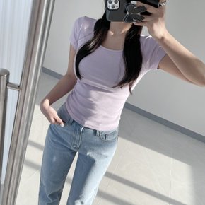/ 파스텔 슬림 타이트 핏 데일리 이너 반팔 티셔츠 13