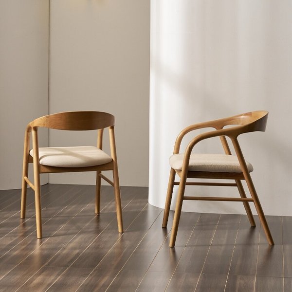 안목 온유 A74 가죽 원목 팔걸이 식탁 의자 [착불]