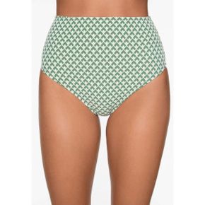 4434895 OYSHO GEOMETRIC JACQUARD HIGH-RISE - Bikini bottoms green