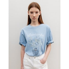Printemps Vase Graphic T-Shirt Blue
