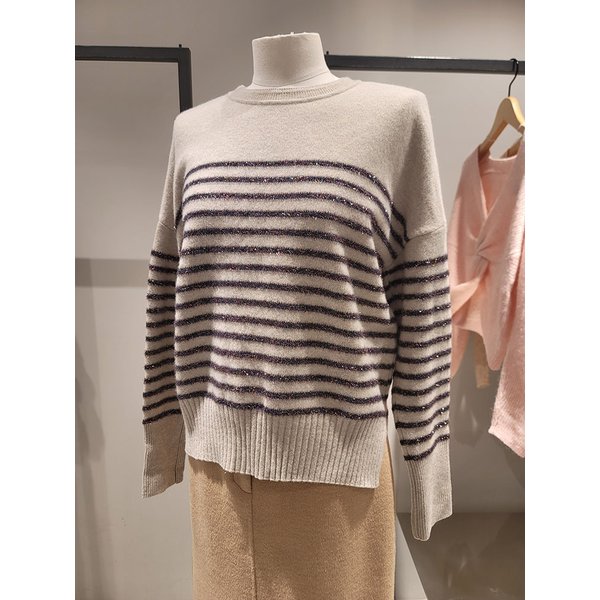 [여주점] 메탈 스트라이프 니트(SAKP67461)