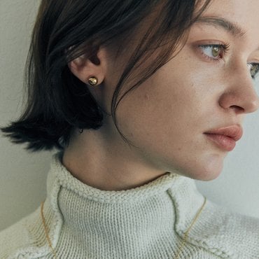 베흐트 [925 silver] Deux.silver.169 / haute ball earring (8mm)(gold) (21117)