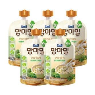 맘마밀 이유식 브로콜리와닭가슴살 100g 5팩  9개월 _P306942234