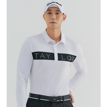 테일러메이드 남성 레터링 냉감 소매 카라 티셔츠