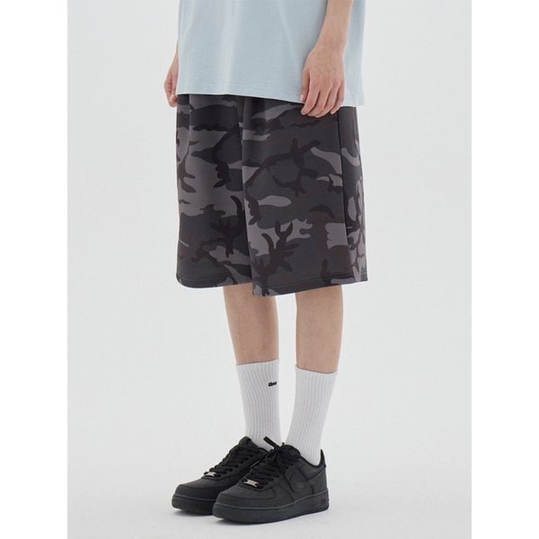 버뮤다 카모 와이드 스웨트 숏 팬츠_2color