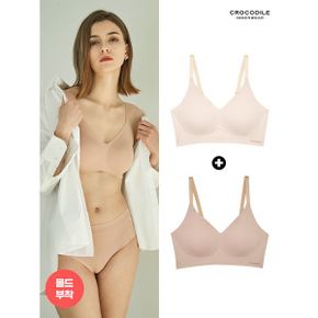 뉴 라이크라 쉘론 몰드부착 스트랍 감탄브라 1+1 오트밀+베이지_P382851777