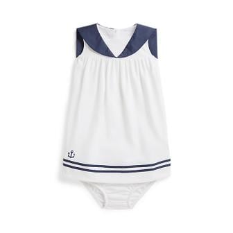 폴로 랄프 로렌 랄프 로렌 베이비 여아 코튼 인터로크 세일러 드레스 앤 블루머(CWPODRSF3D20738100)