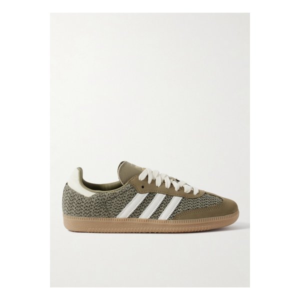 삼바 Og 가죽 스웨이드 트리밍 크로셰 스니커즈 밀리터리 그린 46376663162855279