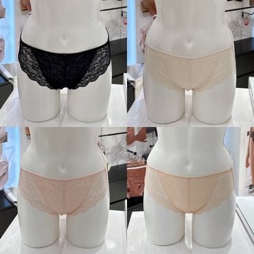 엘르이너웨어 25년 SS 1차 퍼펙트 커버 레이스 여성 팬티 4종 SET (EEWBP171BK,CRM,PE,SK)