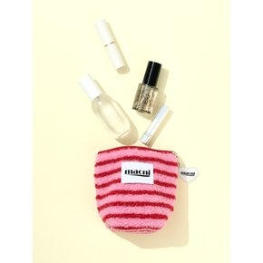POODLE STRIPE STANDY POUCH PINK