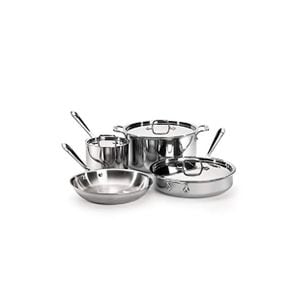 미국 올클래드 냄비 AllClad TriPly 스테인리스 스틸 7 Piece Cookware SetSilver 1432486