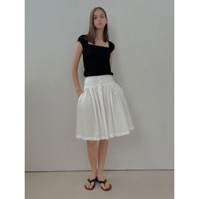 [24 SUMMER][SALT Label] CETUS FLARE SKIRT_WHITE