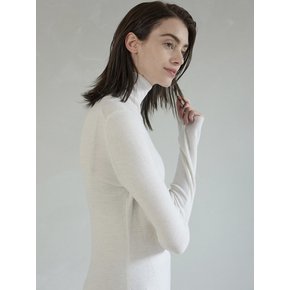 Premium Wool Turtleneck Knit Ivory