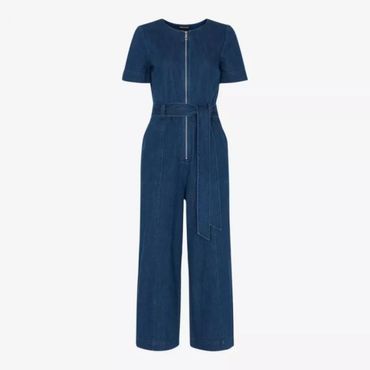 이스퀘어 5489771 WHISTLES Short-sleeve zip-up denim jumpsuit