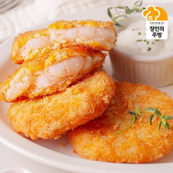 [새우함량55]흰다리새우 통살 새우까스20장(1kg) 새우 패티 버거