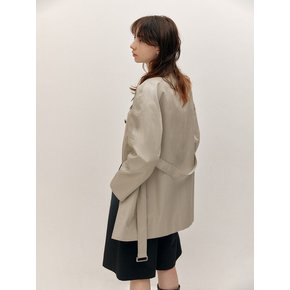 COTTON HALF MAC COAT (L/KHAKI)