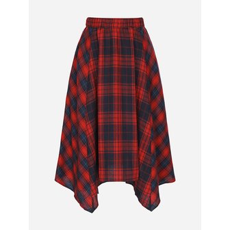 써스데이아일랜드 깅엄체크 밴딩 레이어드 스커트_T258MSK231W