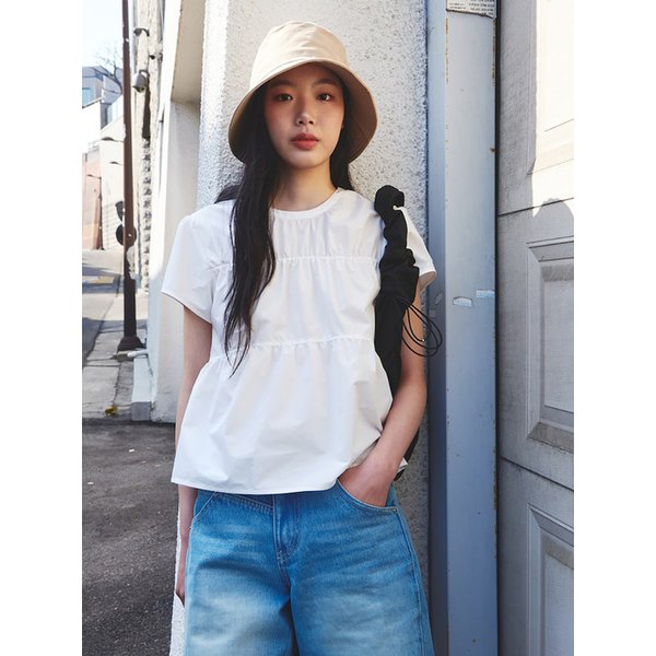 Shirring Detail Blouse  White (KE5360M110)