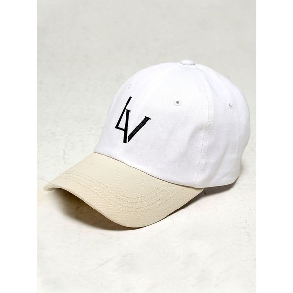 LOGO POINT OVER-FIT BALL CAP_WHITE