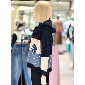 [파주점] 피셔맨 믹스 후드 집업 가디건 BAKCB4561-NY