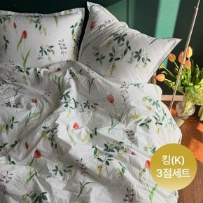 [다니홈 PICK]라튤립 80수 고밀도 면 침구세트 K(이불+베개커버+패드)