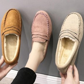 여성/겨울/플랫/로퍼/데일리/패션신발/포근한안감 (6461357A)