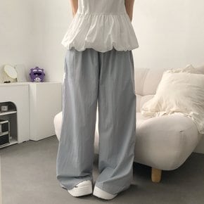 배색 바스락 쿨 밴딩 와이드 팬츠3color