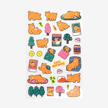 데일리라이크 라인 홀로그램 스티커 - 03 Lazy bear