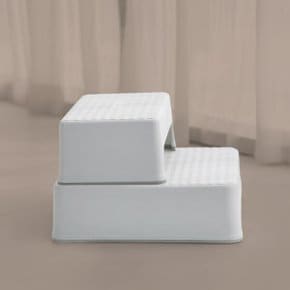 2단 디딤대 유아발판 스텝스툴 미끄럼방지 (화이트)